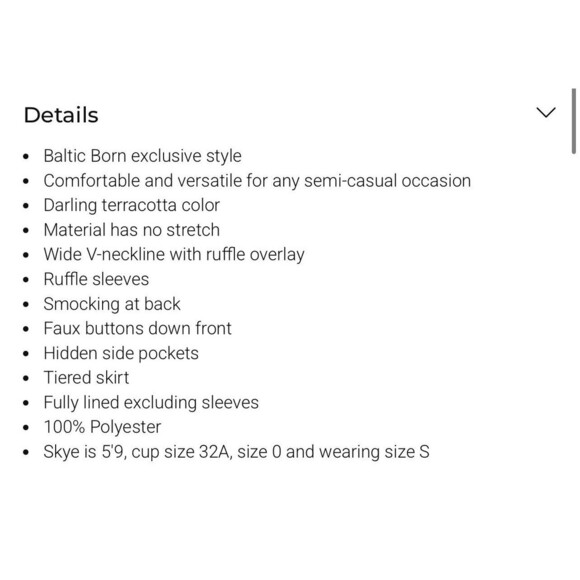 BALTIC BORN Ellie Ruffle Top Dress Medium Terracotta Mauve NEW Casual Pockets - Picture 5 of 12